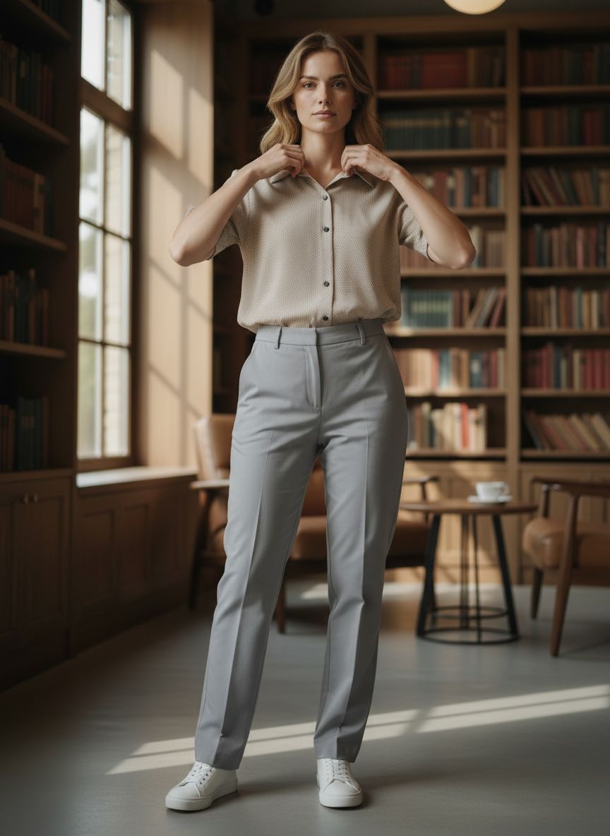 SKYREX WOMEN GREY FORMAL PANT